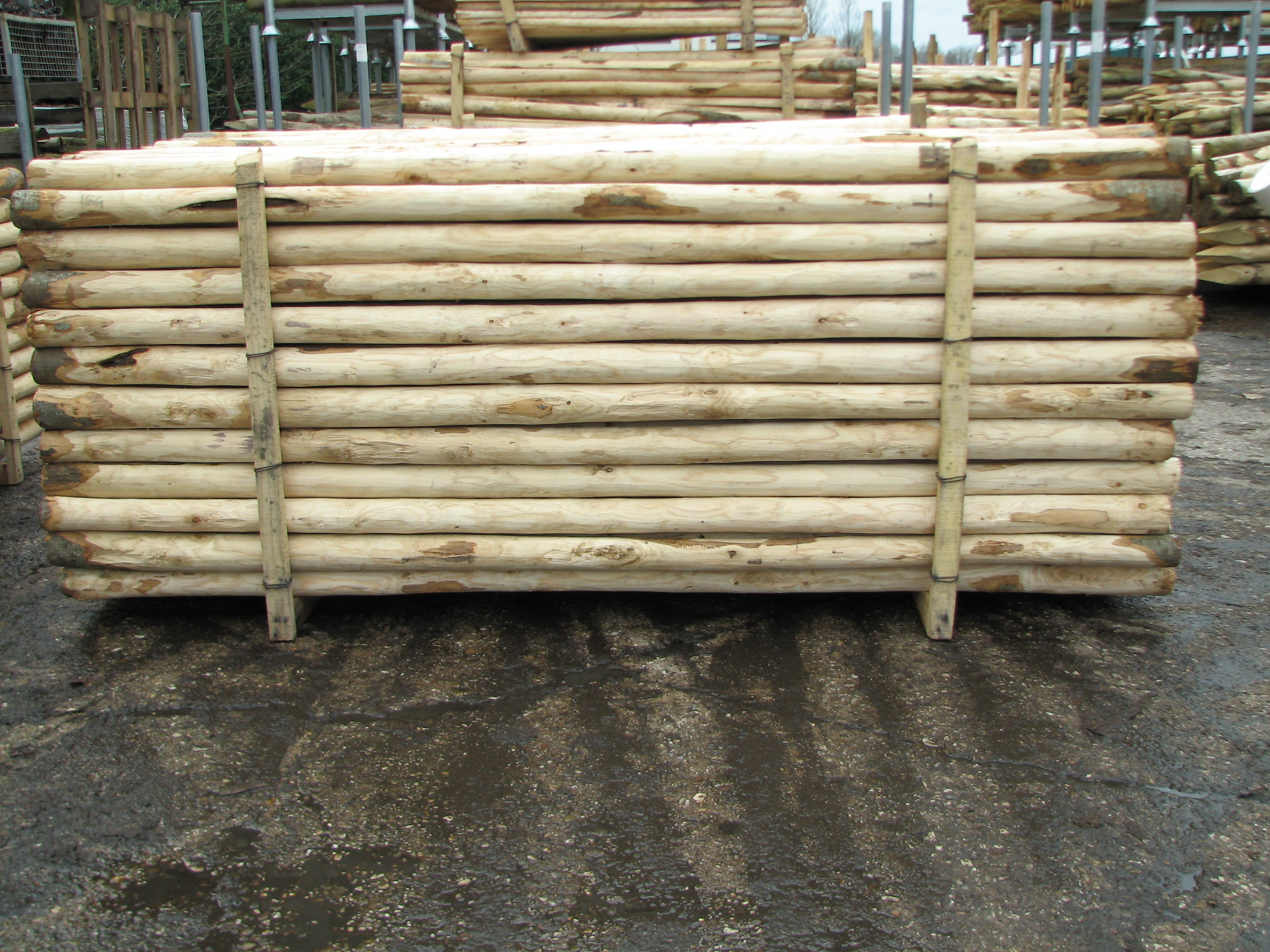 Holzstamm Kastanie 300 cm lang NaturproKastanie®