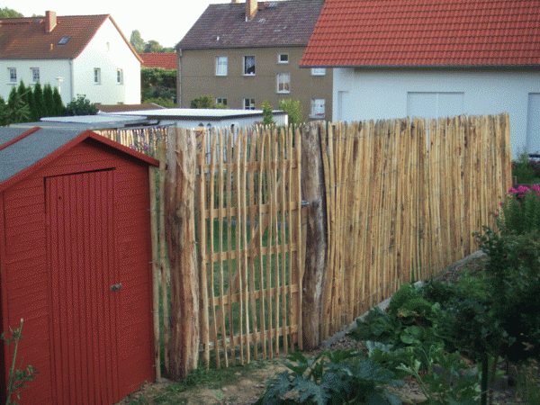 Gartentor aus Eiche 175 cm hoch x 100 cm breit, Holztor für Staketenzaun